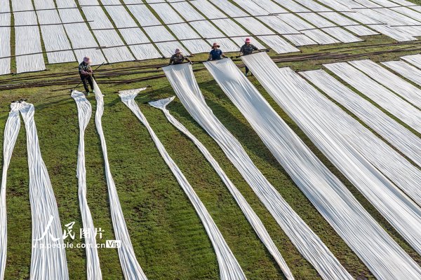 全国十大配资平台 广西蒙山：晾晒香云纱